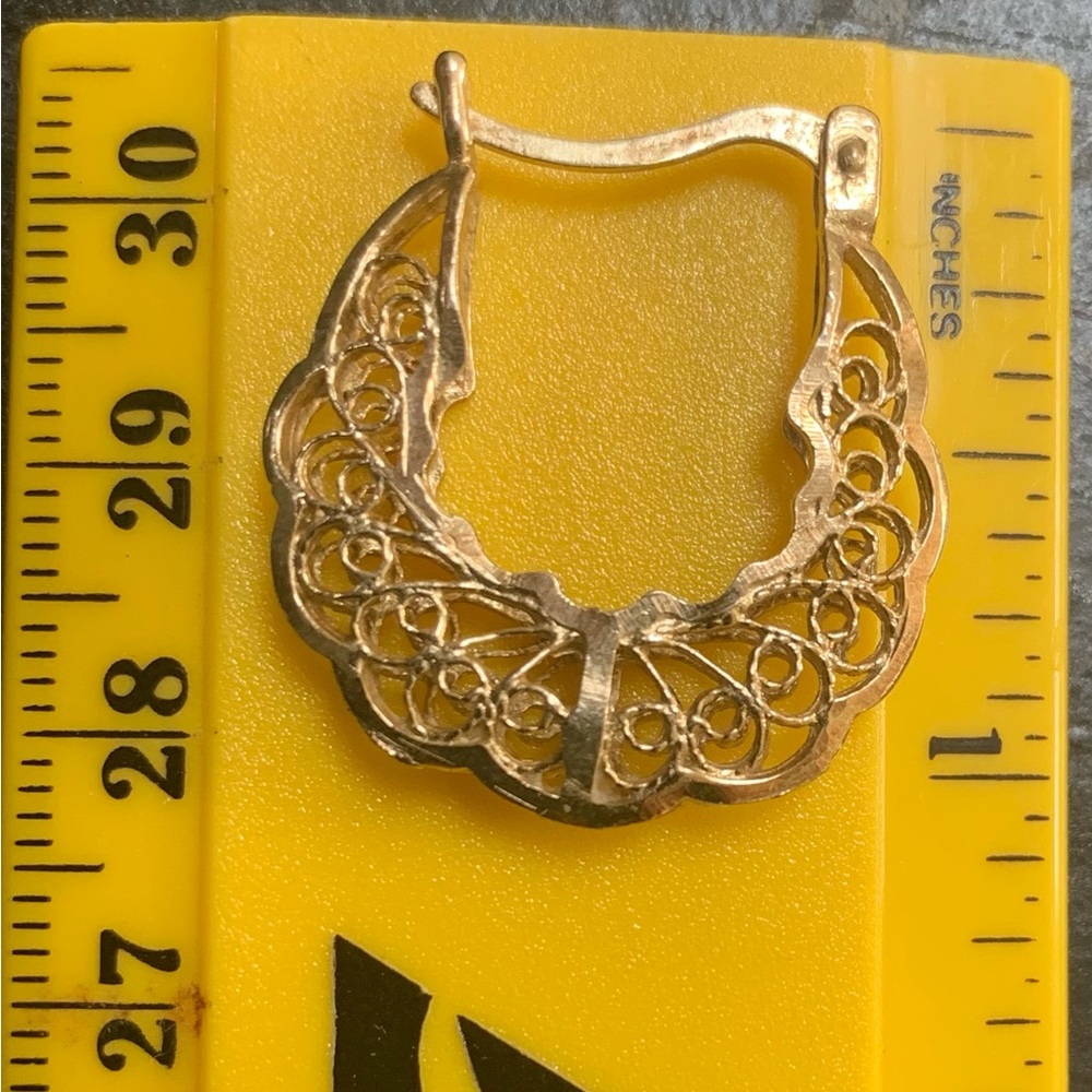 Vintage 925 Sterling Silver with Gold OverlayEarrings - Picture 8 of 9